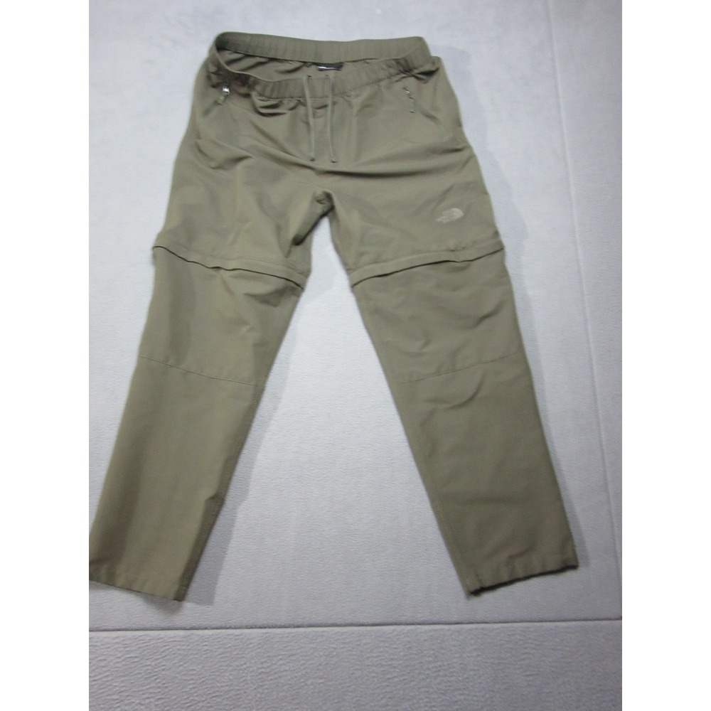 The North Face Convertible Pants Mens Large Green Zip Off Hiking Outdoor Cargo